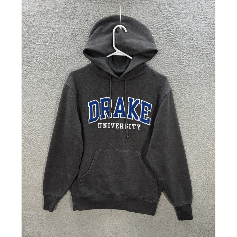 Vintage Drake University Bulldogs Sweatshirt Adult Small Gray Hoodie Embroidered